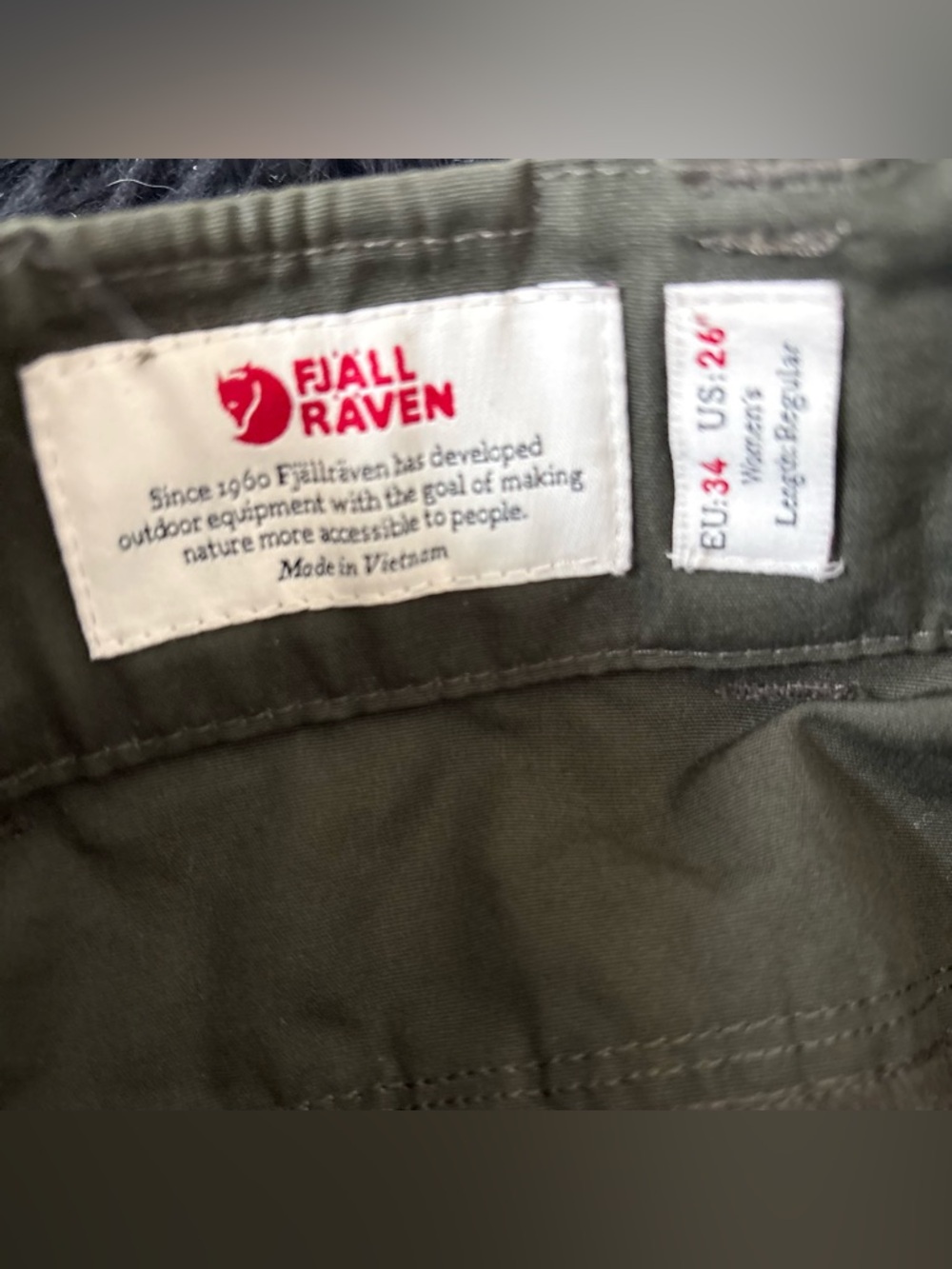 Fjallraven cotton waxed olive pants - Picture 3 of 4